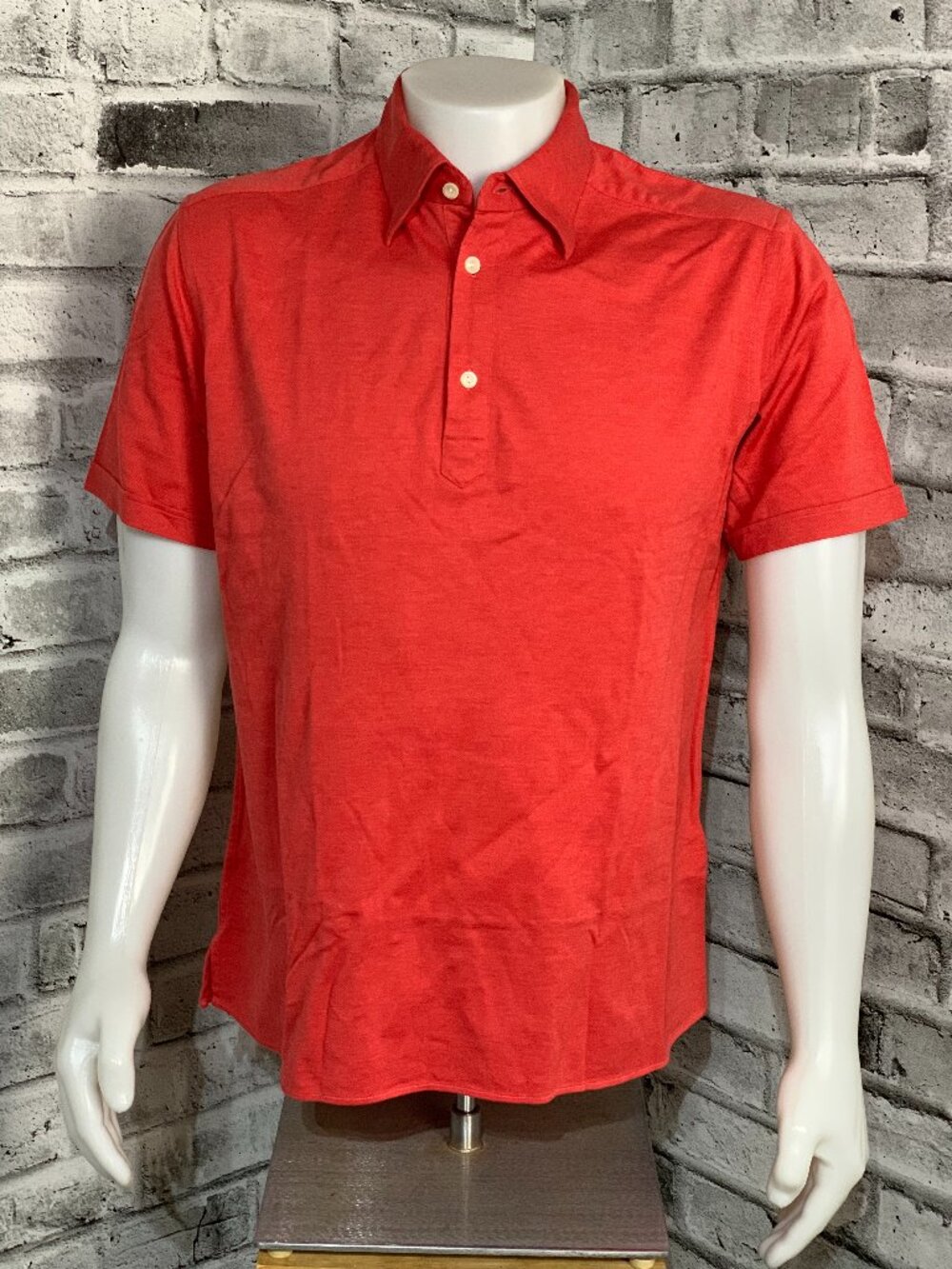 Eton Polo Shirt Mens XL Orange Red 100% Cotton Casual Golf Preppy Short Sleeve